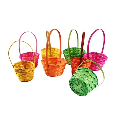 Handmade Easter bamboo colorful basket series