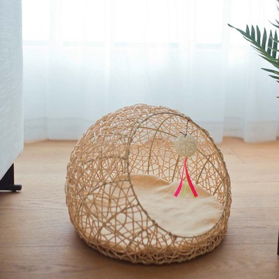 Hollow rattan pet nest