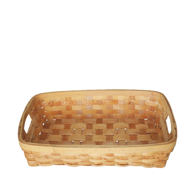 Handmade refined wooden chip woven rectangular tray