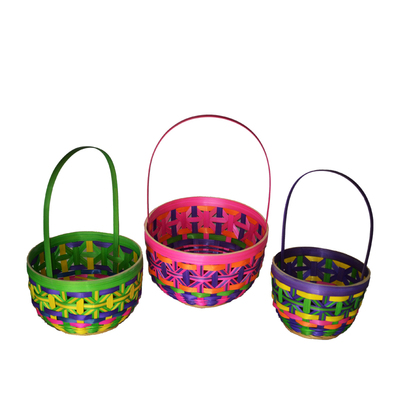 Easter Colorful Bamboo Weaving Basket- Version 1