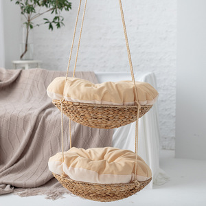 Banana leaf woven double layered cat hammock