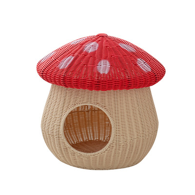 Mushroom House Vine Weaving Pet Nest -Version 2