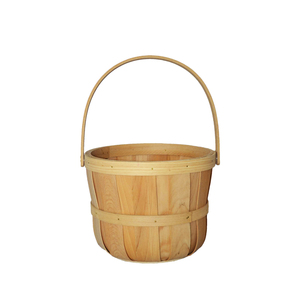 Handmade circular wooden baskets