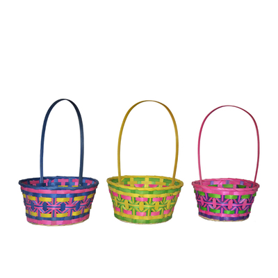 Easter Colorful Bamboo Weaving Basket- Version 3