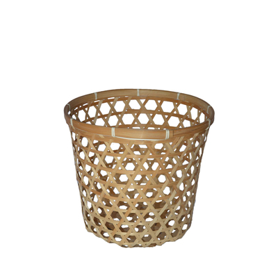 Honeycomb pattern hole handmade bamboo woven texture basket (5 sizes)