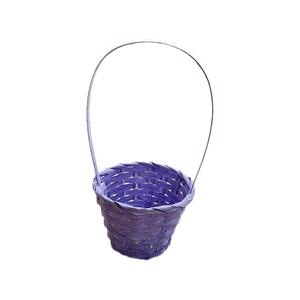 Handmade macaron colored Easter bamboo basket