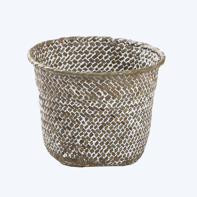 Handmade woven flower pots made of natural seaweed