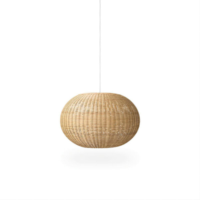 Natural rattan woven round lampshade