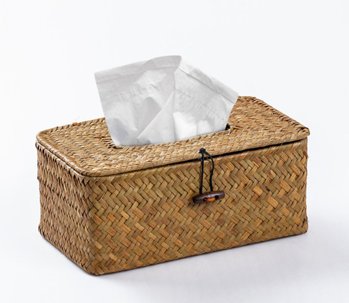 Seaweed hand woven tissue box series - rectangle