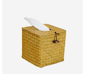 Seaweed hand woven tissue box series - square