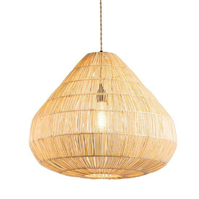 Natural rattan woven modern minimalist chandelier